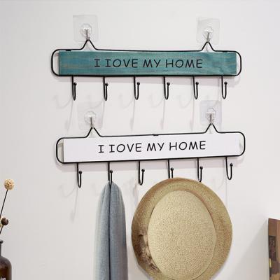 China Viable Creative Wooden Door Hooks Decorative Wall Towel Rack For Home Funiture for sale