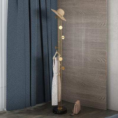 China Customized hot sale gold floor coat and hat rack cheap metal clothes rack for bedroom for sale