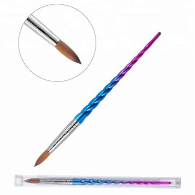 China Nail Art Beauty Wholesale Kolinsky Acrylic Nail Brush High End Quality 100% Kolinsky Pure Hair Size 14 for sale