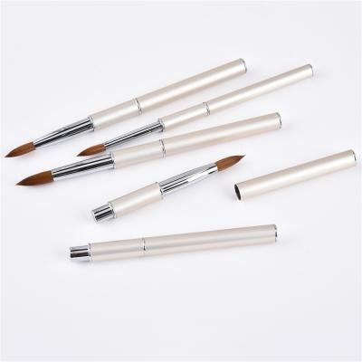 China Champagne Gold Pure Kolinsky Gel Acrylic Private Label Brush Wholesale Nail Brush Nail Beauty Acrylic Set Brush for sale