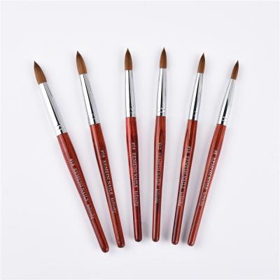 China Wholesale 100% NAIL Art Nail Art Brush N19201 Brush N19201 Wholesale Red Wood Acrylic kolinsky size 8,10,12,14,16,18 can be choose for sale