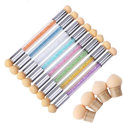 China Nail Art Beauty Nail Art Color Gradient Brush Sponge Heads Dual End Nail Art Brush for sale