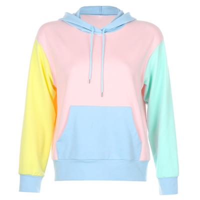 China Casual Streetwear Cotton Anti-pilling Color Block Fleece Fashion Screen Printing Color Block Pullover Hoodie Custom Sweatshirts Hoodies for sale