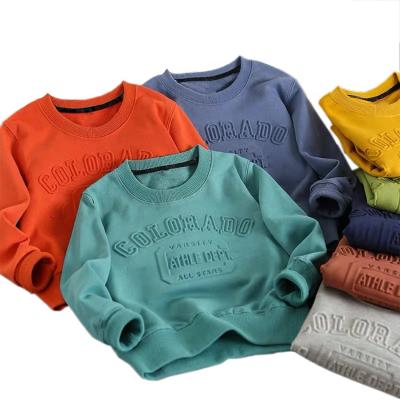 China Anti-pilling High Quality 100% Cotton Sweatshirts CUICHANG Logo Crew Neck Pullover Custom Wholesale 3D Embossed Sweatshirt for sale