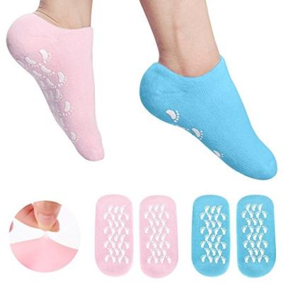 China Spa gel socks gels striped infused lotion moisturizing spa bumps heel gel sock for sale