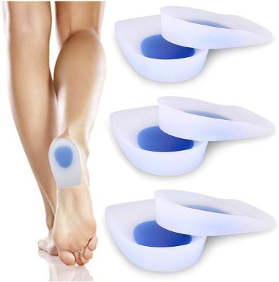 China Sport Athletic Shoe Insoles Shoe Inserts Silicone Gel Heel Pad Protectors For Plantar Fasciitis for sale