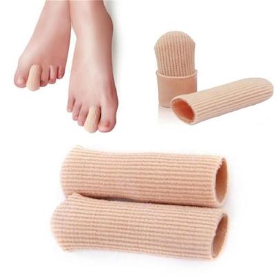 China Striped Gel Toe Covers Adjustable Cuttable Gel Toe And Finger Cap Striped Gel Toe Covers Sleeves for sale