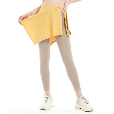 China Breathable Female Knot Hip Skirt Sports Cover Shawl Yoga Fitness Anti Embarrassment Hip Dance Lightweight Skirt Anti for sale