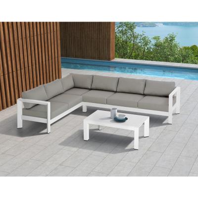 China Aluminum Patio Furniture Outdoor Sofa Set Garden Modern Corner L Shape For Villia en venta