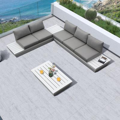 Chine 4 Seater Patio Garden Leisure Furniture Aluminium Outdoor Grey Sectional Sofa Set à vendre