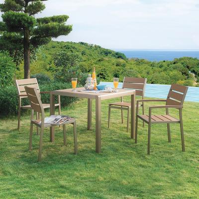 Κίνα Tass Series Wooden Wood Dining Table Chair With Armrests For Garden Outdoor Bistro Patio προς πώληση