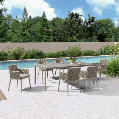 中国 Outdoor Garden Patio Furniture Classical Coffee Table Set 6 Seater Outdoor Furniture Aluminium Dinning Table Chair Set 販売のため