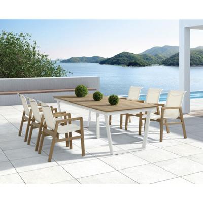 China Outdoor Garden Dinning Table Chairs Set Patio Furniture Plastic Wood Aluminum Series for sale