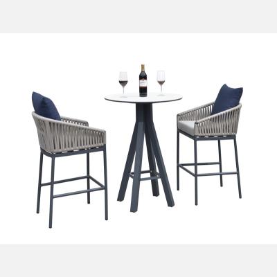 中国 New Design Restaurant Bar Stools Set Modern Metal High Table Chair Commercial Furniture 販売のため