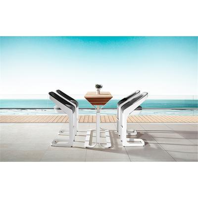 Chine Modern Outdoor Furniture Bar Stools Set Metal Aluminum Sqare High Table Chair à vendre