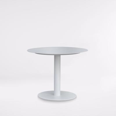 China All Aluminum Round Coffee Bar Table Of Aluminum + Teak Countertop Material for sale