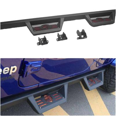 China Steel Side Foot Step Pedal Side Pedal Operating Tips For Jeep Wrangler JK JL 2007-2021 for sale