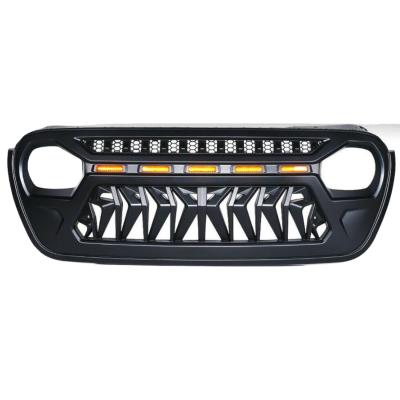 China JL Plastic Front Grille For Jeep Wrangler ABS Replacement Front Net Grill With LED Lights for sale