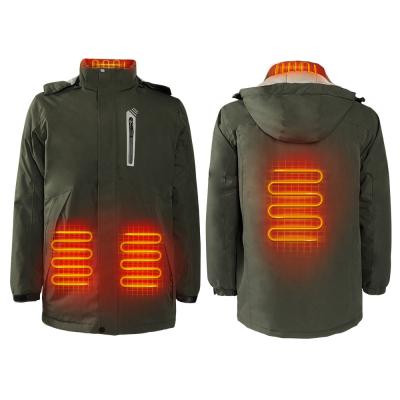 China Chaqueta de esquí de batería para hombres Custom 7.4Volt Ropa eléctrica con calefacción impermeable con capucha en venta