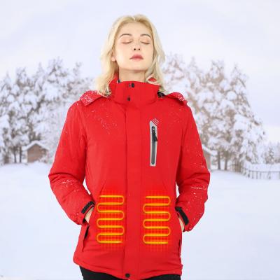 China Pescado Rojo Ropa de Invierno Calentada Mujeres Chaqueta eléctrica recargable de calefacción para invierno en venta