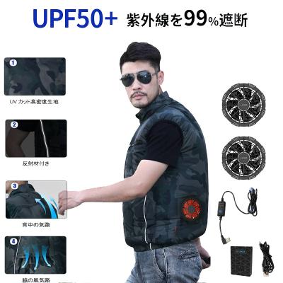 China O ar condicionado veste a veste refrigerando da roupa do condicionamento de ar da proteção solar do verão com o revestimento UV da prova do fã à venda