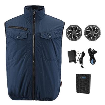 China Navy Blue Personal Air Conditioner Vest 5V 10050mAh Ac Vest For Hiking for sale