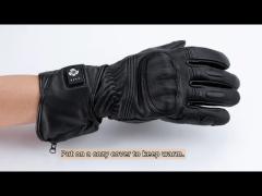 Sheep Skin Black XXL Heated Winter Gloves 7.2V Battery Heated Ski Gloves