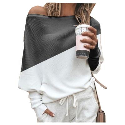 China Viable Plus Autumn Lady Large Size Women's Sweater Autumn Women' S Long Sleeve One Off Shoulder One Size Sweater for sale