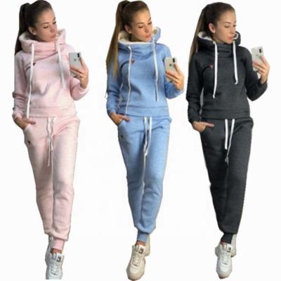 China Viable Plus Size Women's Sportswear Autumn And Winter Sportswear Suit Big Size Fleece Solid Women's Multicolor Casual Suit for sale