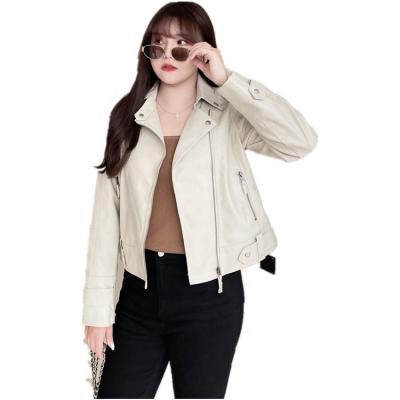 China Viable Plus Size Motorcycle Apparel PU Leather Women's Jacket Lapel Collar PU Leather Women's Jackets for sale