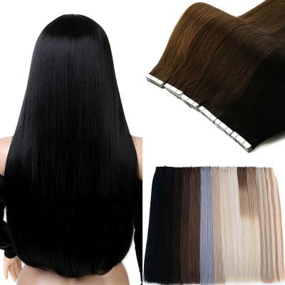 China Silky Straight Wave 100 Virgin Human Hair Double Drawn Tape Big Stock Good Quality Remy Hair Extensions for sale