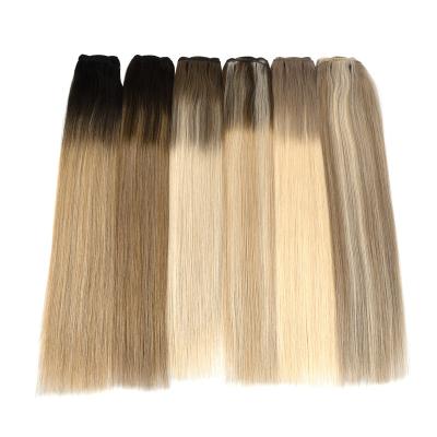 China 100% Remy Human Hair Extensions 100% Virgin Hair Cuticle Aligned Flat Weft Double Drawn Virgin Hair Weft Hair for sale