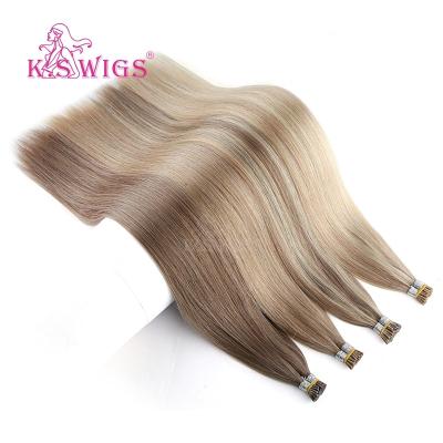 China Silky Straight Wave K.S WIGS I Tip Hair Extensions 20 Inches With Italy Keratin Glue For Stick Tip Hair Extension for sale