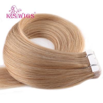 China Silky Straight Wave K.S WIGS 16 Inch Russian Mini Tape Hair Extension Hair Tape Machine Hair Extensions for sale