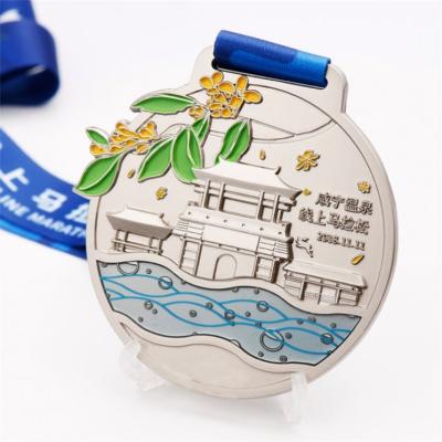 China Diqutese Manufacturing Custom Sports 3d Blank Die Casting Silver Bronze Custom Soft Gold Enamel Championship Awards Medal for sale