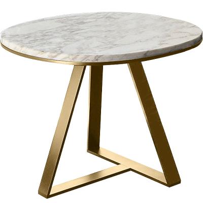 China Nordic Light Luxury Round Simple Marble High Temperature Resistant Small Black Gold Modern Living Room Side Table Sofa For Living Room for sale