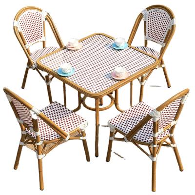 China (Other)Adjustable Outdoor Dining Chair Table Set Japanese Style Rattan Chair and Aluminu for sale