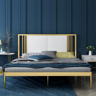 China Nordic Modern Adjustable Bed Minimalist 1.8m(Height) Double Times Bed Frame Gold Metal Princess Adjustable Bed for sale