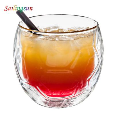 China Football Safe Sports Fancy Food Grade Borosilicate Glass Cocktail Coffee Beer Thermo Mug for sale