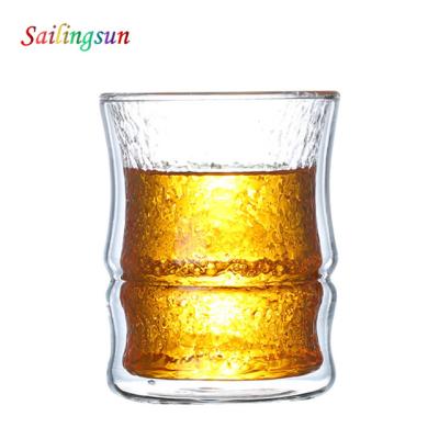 China High Safe Clear Pyrex Double Wall Food Grade Coffee Beverage Wine Juice Whiskey Glass Mug for sale