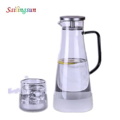 China Ovensafe decorative glass hot frozen tea beverage cold brew coffee beverage jug for sale