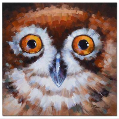 China Best Price Eco-Friendly Owl Handpainted Wall Art Painting Pictures On Canvas For Living Room Home Decor for sale