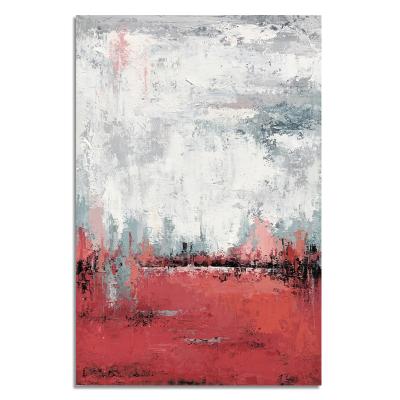 China Pure Hand-painted Painting Decorative Abstract Red Color Good Service Oil Painting Abstract With Framed for sale