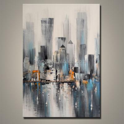 China New York Cityscape Modern Decorative Acrylic Oil Paintings of Environmental Materials for sale