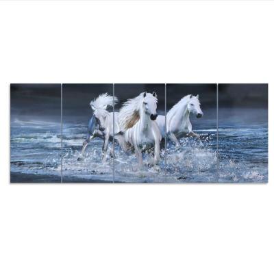 China China Wall Metal White Horse Running Metal Art Decorative Painting For Wall for sale