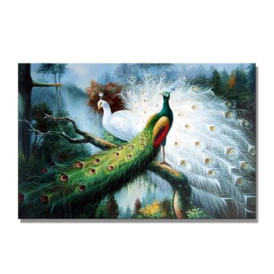 China New Modern Handmade Designs Peacock Oil Painting On Canvas for sale