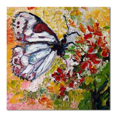 China Modern New Product Canvas Oil Painting Butterfly And Flower Painting Modern for sale