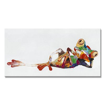 China Modern Wholesale Modern Animal Picture Canvas Wall Art Relax Frog Oil Painting for sale