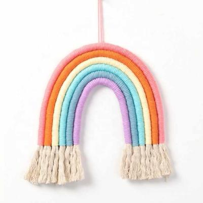 China Vintage Style FloraHome Kids Room Decor Wall Decor Handmade Macrame Boho Wall Hanging for Decorative Nursery with Tassel for sale