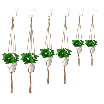 China DIY Handcraft The Hot Sale Hang Rope Handmade Gardening Plant Flower Pot Collections Woven Hanger Cotton Twine Hangings for sale